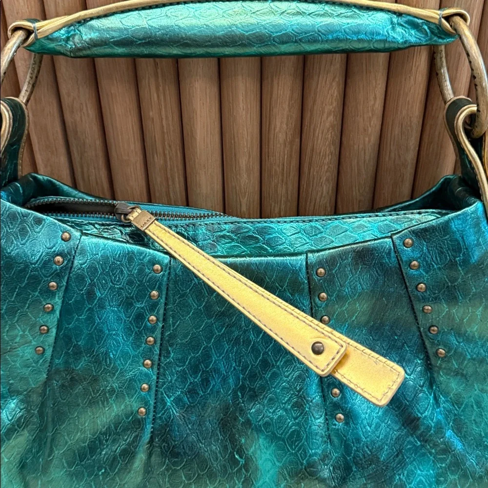 Metallic Marine Green and Gold Women's MAXX NY Bag - Picture 2 of 7
